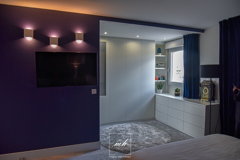 Rénovation de la chambre à coucher au sein d'un appartement situé à Asnières-sur-Saône par MH DECO