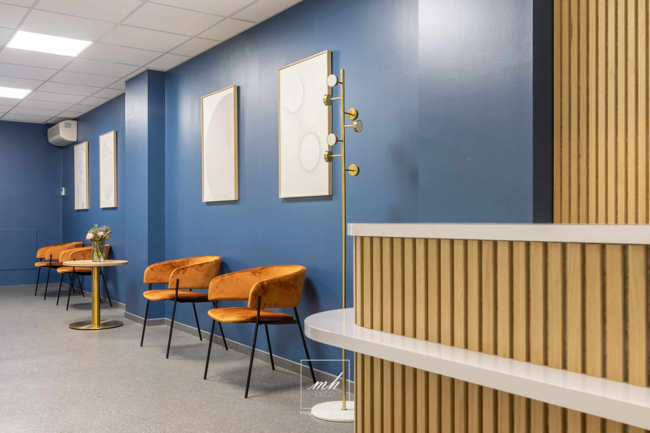 Rénovation d'une salle d'attente d'un cabinet dentaire à Bordeaux pensé par MH DECO