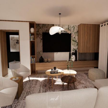 Un intérieur contemporain modélisé en 3D à 360° par Mareva Marty, architecte d'intérieur MH DECO à Montauban