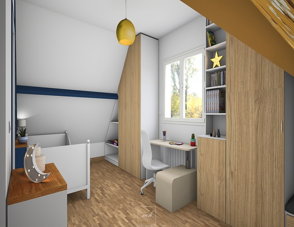 Aménagement d'une chambre d'enfant évolutive par MH DECO Le Havre