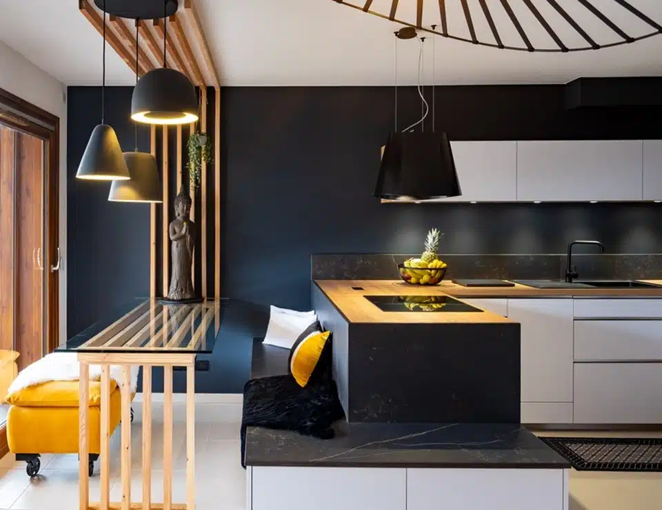 Design intérieur d'un appartement acheté sur plan à Briançon par Iréné Lopez, décoratrice du réseau MH DECO