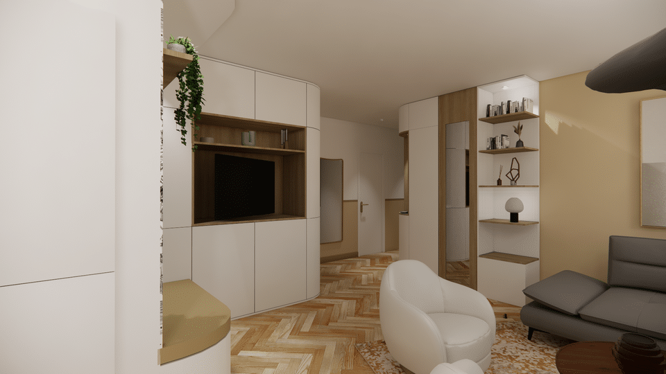 Rénovation d'un salon dans un appartement Lyonnais par MH DECO