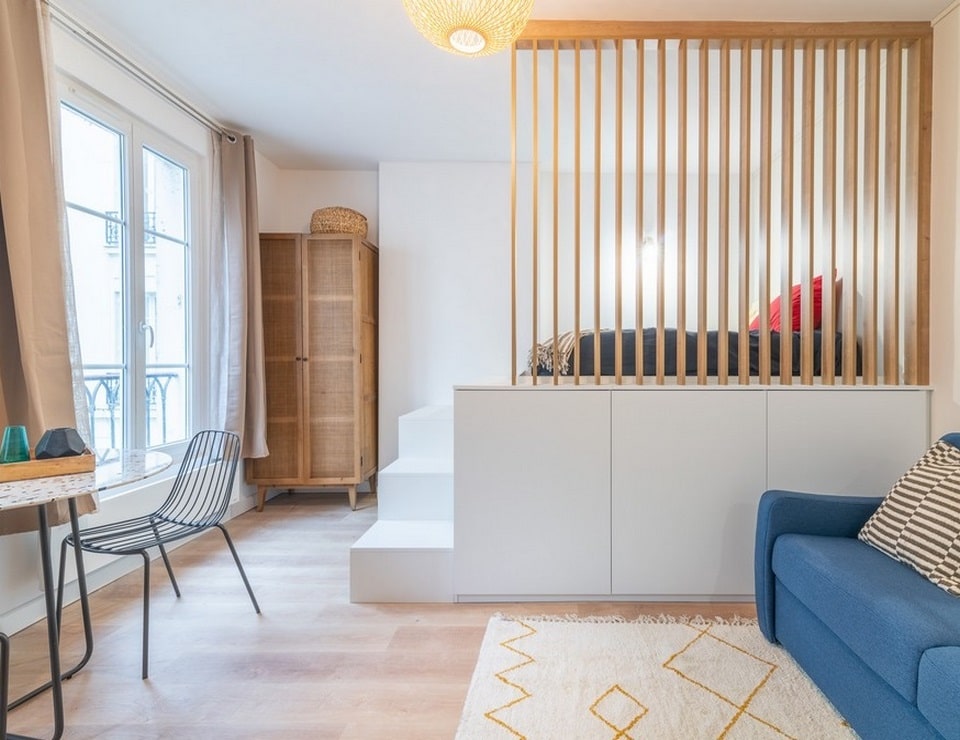 Optimisation d'un studio à Paris Dupleix par Oriane Manneval, décoratrice d'intérieur